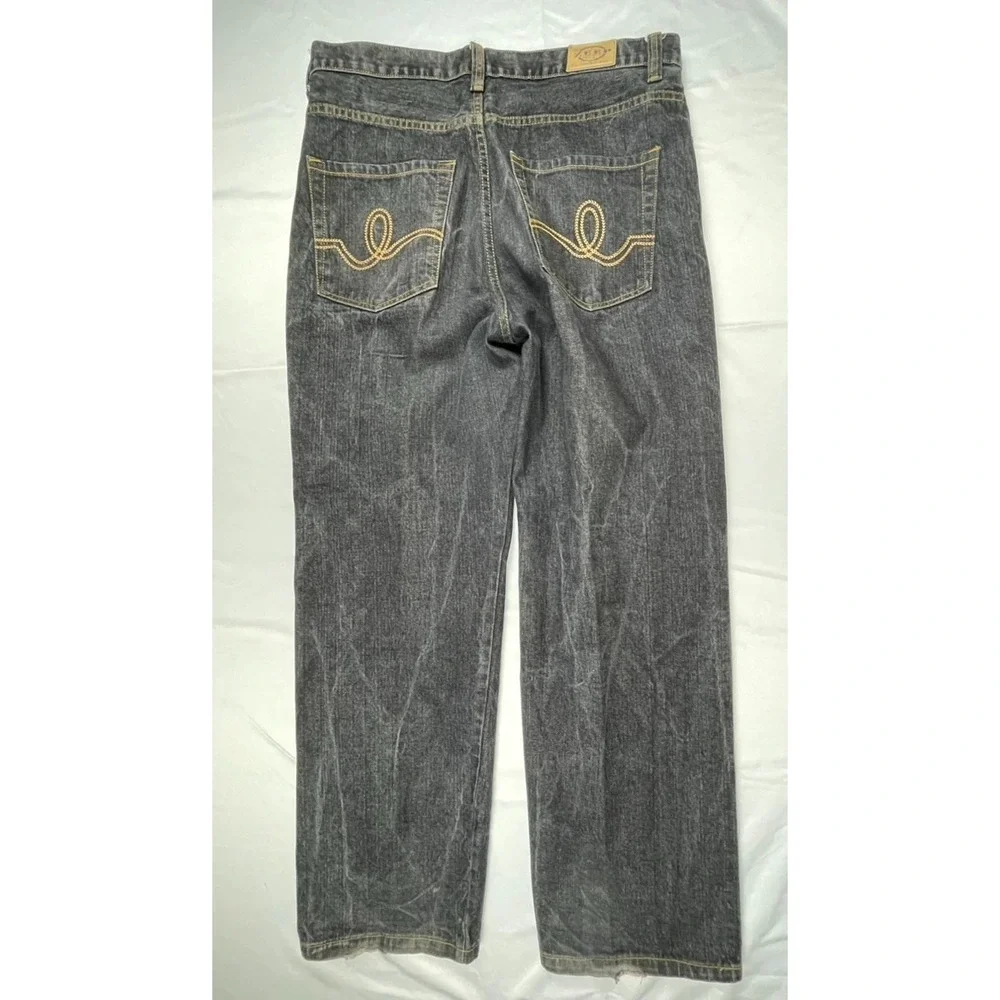 VINTAGE ZEEP MENS JEANS 38X32 DARK WASH STRAIGHT LEG THAILAND DENIM PANTS